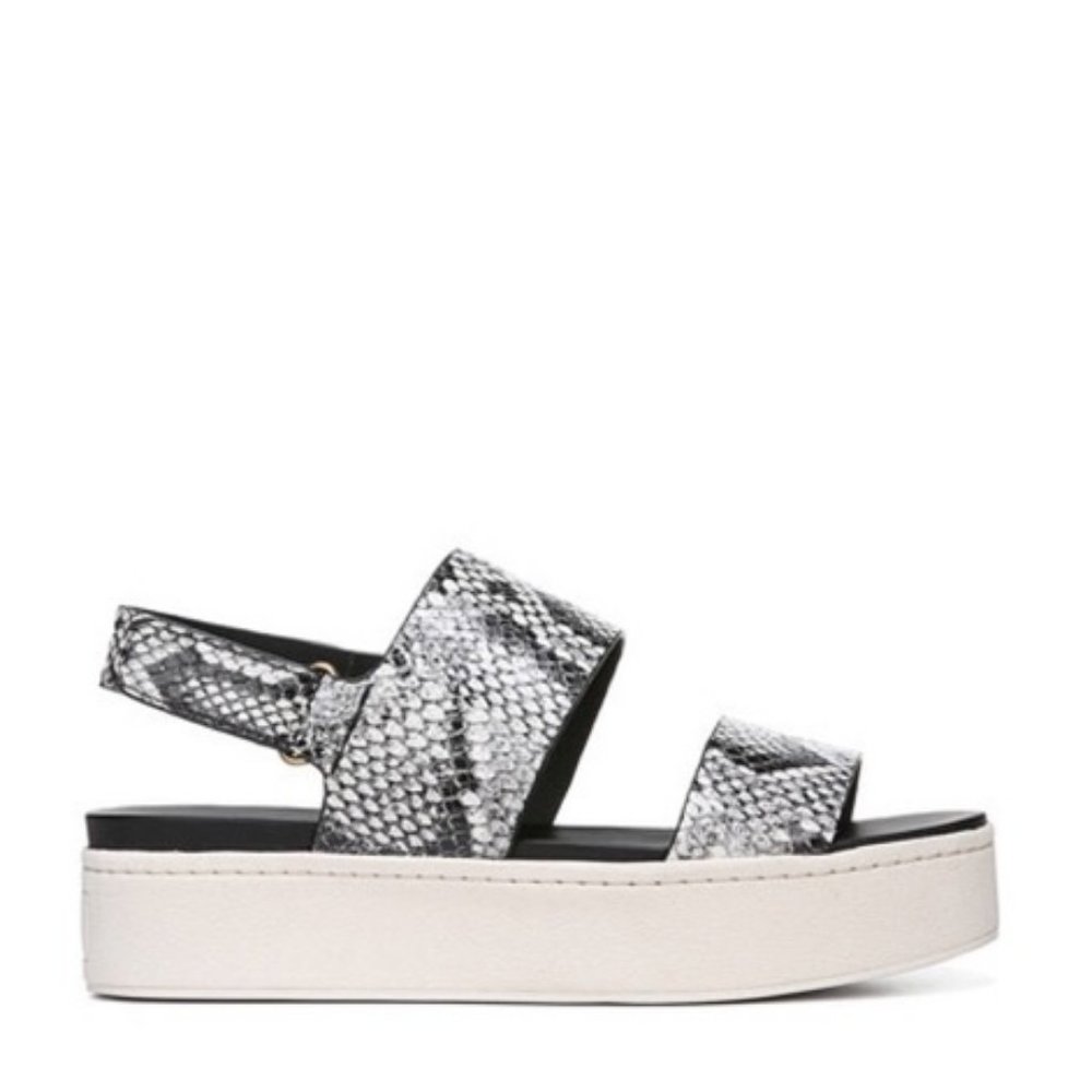 VINCE Animal Print Leather Wedge Sandals NWT